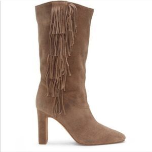 Vince Camuto Sterla Tall Suede Fringed Boots Size 10
